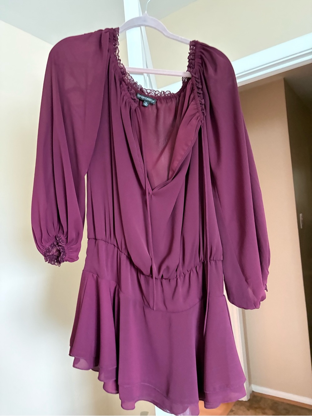 Cotton Candy Plum Mini Dress with Ruffle Hem